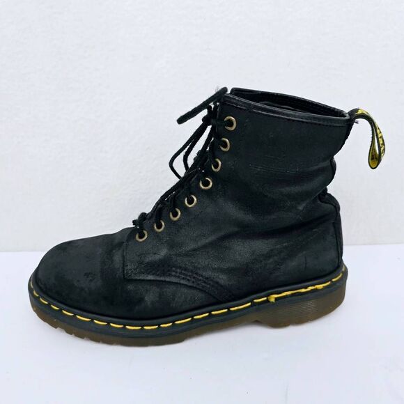 Doc Martens Suede Lace Up Leather Combat Boots 8.5 Wide - Picture 6 of 8